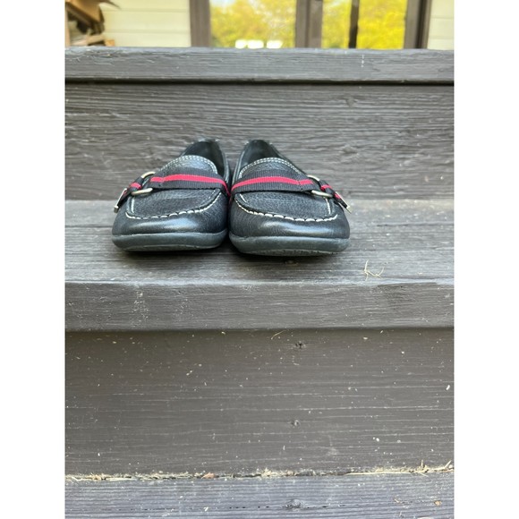 Vintage Tommy Hilfiger Black Grain Leather Loafers, sz 9 (but runs small!) - Picture 6 of 8